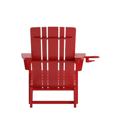 Flash Furniture Halifax Adirondack Chair With Cup Holder, Weather Resistant HDPE Adirondack Chair 8 Flash Furniture Halifax Adirondack Chair With Cup Holder, Weather Resistant HDPE Adirondack Chair - Image 8