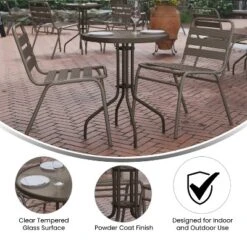 Flash Furniture Bellamy 23.75'' Round Tempered Glass Metal Table -Flash Furniture Sales Store GUEST e2d7e7b3 25cb 4011 b405 05aea2d9366c 1