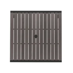 Flash Furniture Lark Outdoor Dining Table With Synthetic Gray Wash Teak Poly Slats - 35" Square Steel Framed Restaurant Table With Umbrella Hole -Flash Furniture Sales Store GUEST e30b362b 4f91 47aa 92ac 08f0c209bf8c