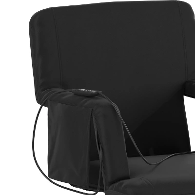 Flash Furniture Malta Portable Heated Reclining Stadium Chair With Armrests, Padded Back & Heated Seat With Dual Storage Pockets And Backpack Straps 2 Flash Furniture Malta Portable Heated Reclining Stadium Chair With Armrests, Padded Back & Heated Seat With Dual Storage Pockets And Backpack Straps - Image 2