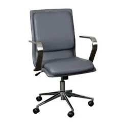 Flash Furniture James Mid-Back Designer Executive Upholstered Office Chair With Brushed Metal Base And Arms -Flash Furniture Sales Store GUEST e4080afa 6bcd 41a8 893a e55ed6e46d52