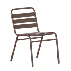 Flash Furniture Lila Aluminum Commercial Indoor-Outdoor Armless Restaurant Stack Chair With Triple Slat Back -Flash Furniture Sales Store GUEST e457e190 9dd4 402a 85af 24816a5a8aa4