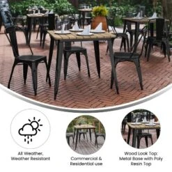 Flash Furniture Declan Commercial Grade Indoor/Outdoor Dining Table, 31.5" Square All Weather Poly Resin Top With Steel Base -Flash Furniture Sales Store GUEST e47d69b8 8dfd 4f54 b2b7 34b637a8ff48