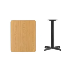 Flash Furniture 24'' X 30'' Rectangular Natural Laminate Table Top With 22'' X 22'' Table Height Base