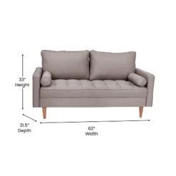 Flash Furniture Hudson Mid-Century Modern Loveseat Sofa With Tufted Upholstery & Solid Wood Legs -Flash Furniture Sales Store GUEST e7b51def 9c88 4505 bea0 0efe42c86d92