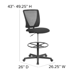 Flash Furniture Ergonomic Mid-Back Mesh Drafting Chair With Black Fabric Seat And Adjustable Foot Ring -Flash Furniture Sales Store GUEST e7d6e0d7 d7ff 44f7 8360 34e4a4dda48a