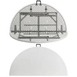 Flash Furniture 5-Foot Round Bi-Fold White Plastic Folding Table With Carrying Handle -Flash Furniture Sales Store GUEST e7f7fe5a d306 4622 8f13 c29f55654bf8