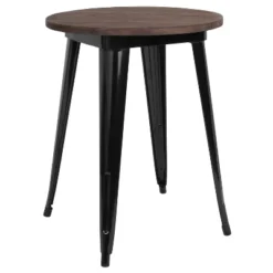 Flash Furniture 24" Round Metal Indoor Table With Rustic Wood Top -Flash Furniture Sales Store GUEST e808f76f b488 4f38 9503 9fb51836c741