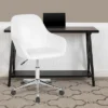 Flash Furniture Cortana Home And Office Mid-Back Chair In White LeatherSoft