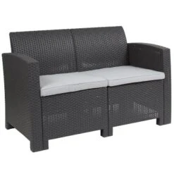 Flash Furniture Faux Rattan Loveseat With All-Weather Cushions -Flash Furniture Sales Store GUEST e907d9c3 5379 4759 9f43 78ec87c959e9