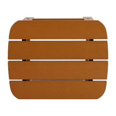 Flash Furniture 2 Pack Charlestown All-Weather Poly Resin Wood Adirondack Chairs With Side Table 7 Flash Furniture 2 Pack Charlestown All-Weather Poly Resin Wood Adirondack Chairs With Side Table - Image 7