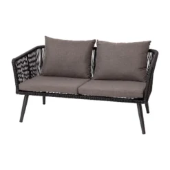 Flash Furniture Kierra Black All-Weather 4-Piece Woven Conversation Set With Gray Zippered Removable Cushions & Metal Coffee Table -Flash Furniture Sales Store GUEST e9532dc1 842b 45c0 b6f4 a5702d6d7f5c