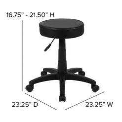 Flash Furniture Black Adjustable Doctors Stool On Wheels With Ergonomic Molded Seat -Flash Furniture Sales Store GUEST e9e7ca19 a80f 40b4 9ff5 c0dccb2d79f0