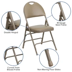 Flash Furniture 4 Pack HERCULES Series Extra Large Ultra-Premium Triple Braced Metal Folding Chair With Easy-Carry Handle -Flash Furniture Sales Store GUEST eaf33271 d05b 4abb b375 1c82b52d426a