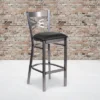 Flash Furniture Clear Coated ''X'' Back Metal Restaurant Barstool