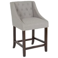 Flash Furniture Carmel Series 24" High Transitional Tufted Walnut Counter Height Stool With Accent Nail Trim -Flash Furniture Sales Store GUEST ed5e3489 d044 483c abf5 b6f0b4bc7fb9