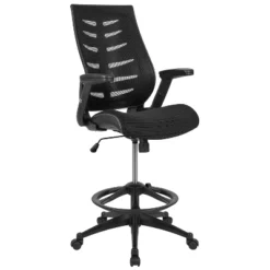 Flash Furniture High Back Mesh Spine-Back Ergonomic Drafting Chair With Adjustable Foot Ring And Adjustable Flip-Up Arms -Flash Furniture Sales Store GUEST ee2a2e6e f399 463c 9c93 ce8063870fbc