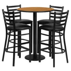 Flash Furniture 30'' Round Laminate Table Set With Round Base And 4 Ladder Back Metal Barstools -Flash Furniture Sales Store GUEST eeb3dc01 fb51 4675 b1d1 21b405196e40