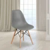 Flash Furniture Elon Series Plastic Chair With Wooden Legs