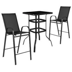 Flash Furniture Outdoor Dining Set - 2-Person Bistro Set - Outdoor Glass Bar Table With All-Weather Patio Stools -Flash Furniture Sales Store GUEST efa448c3 297c 4742 8f60 ff8b4d352c73