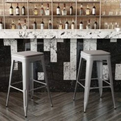 Flash Furniture Cierra Set Of 4 Commercial Grade 30" High Backless Metal Indoor Bar Height Stools With All-Weather Poly Resin Seats -Flash Furniture Sales Store GUEST efc8f830 48b9 482f 8cf6 fddbcbb9599c