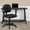 Flash Furniture Wayne Mid-Back Black Fabric Swivel Task Office Chair With Adjustable Arms
