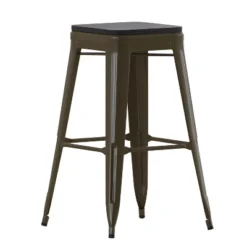 Flash Furniture Cierra Set Of 4 Commercial Grade 30" High Backless Metal Indoor Bar Height Stools With All-Weather Poly Resin Seats -Flash Furniture Sales Store GUEST f4a552bb 423d 40a2 907f 241d964609b8