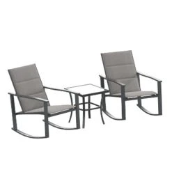 Flash Furniture Brazos 3 Piece Outdoor Rocking Chair Bistro Set With Flex Comfort Material And Metal Framed Glass Top Table -Flash Furniture Sales Store GUEST f5b8cd56 8d8c 44fa 8a28 ab046f212f20