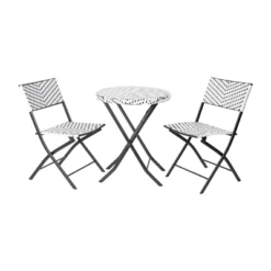 Flash Furniture Rouen Three Piece Folding French Bistro Set In PE Rattan With Metal Frames For Indoor And Outdoor Use -Flash Furniture Sales Store GUEST f6805da0 94f6 4849 a37e 5d6dc7ba9f19