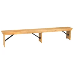 Flash Furniture HERCULES Series 8' X 12'' Solid Pine Folding Farm Bench With 3 Legs -Flash Furniture Sales Store GUEST f6b0c9c3 e3c2 4f74 b27c c584cca9a41e
