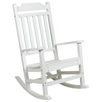 Flash Furniture Winston All-Weather Poly Resin Wood Rocking Chair 10 Flash Furniture Winston All-Weather Poly Resin Wood Rocking Chair - Image 10