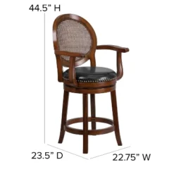 Flash Furniture 26'' High Expresso Wood Counter Height Stool With Arms, Woven Rattan Back And Black LeatherSoft Swivel Seat 11 Flash Furniture 26'' High Expresso Wood Counter Height Stool With Arms, Woven Rattan Back And Black LeatherSoft Swivel Seat -Flash Furniture Sales Store GUEST f8e90857 bf42 4770 9b8e f338b8d535f5