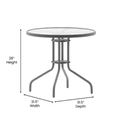 Flash Furniture Bellamy 31.5'' Silver Round Tempered Glass Metal Table -Flash Furniture Sales Store GUEST f96d8597 e566 4b1f 9836 0848348f07e7