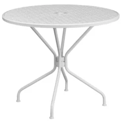 Flash Furniture Oia Commercial Grade 35.25" Round Indoor-Outdoor Steel Patio Table With Umbrella Hole -Flash Furniture Sales Store GUEST fb42bce3 2b73 45eb ba83 db159e2a1d7c