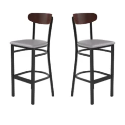 Flash Furniture Wright Set Of 2 Commercial Grade Barstools With 500 LB. Capacity Steel Frame, Solid Wood Seat, And Boomerang Back -Flash Furniture Sales Store GUEST fbcf73c2 3d3e 4804 a333 3f7ca7ff02c8