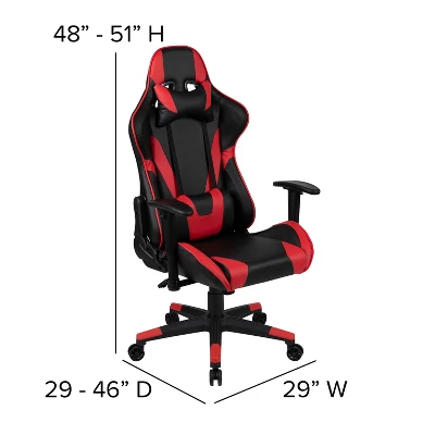 Flash Furniture X20 Gaming Chair Racing Office Ergonomic Computer PC Adjustable Swivel Chair With Fully Reclining Back In Red LeatherSoft 5 Flash Furniture X20 Gaming Chair Racing Office Ergonomic Computer PC Adjustable Swivel Chair With Fully Reclining Back In Red LeatherSoft - Image 5