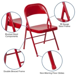 Flash Furniture 2 Pack HERCULES Series Double Braced Metal Folding Chair -Flash Furniture Sales Store GUEST fccbbfa2 ffd6 4784 bffd e059cbab6ae4