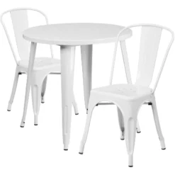 Flash Furniture Commercial Grade 30" Round Metal Indoor-Outdoor Table Set With 2 Cafe Chairs -Flash Furniture Sales Store GUEST fccc4c61 ae18 48c3 9313 651d2425f7c6