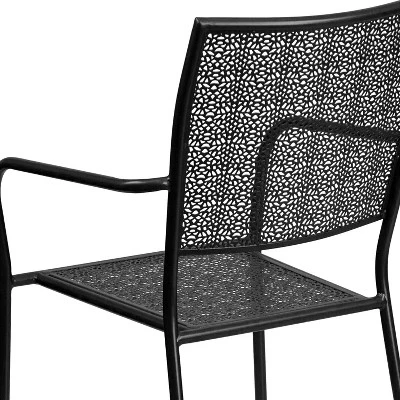Flash Furniture Commercial Grade Indoor-Outdoor Steel Patio Arm Chair With Square Back 5 Flash Furniture Commercial Grade Indoor-Outdoor Steel Patio Arm Chair With Square Back - Image 5