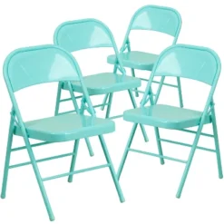 Flash Furniture 4 Pack HERCULES COLORBURST Series Triple Braced & Double Hinged Metal Folding Chair -Flash Furniture Sales Store GUEST fd9488f3 d4da 4b1b 8a65 5420ad629026