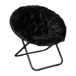 Flash Furniture Gwen 38" Oversize Portable Faux Fur Folding Saucer Moon Chair For Dorm And Bedroom -Flash Furniture Sales Store GUEST febae8ef 629b 4b91 a09d 773c79510a7f