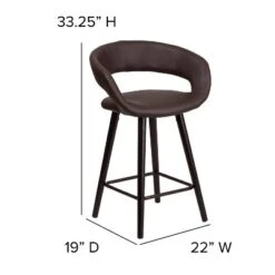 Flash Furniture Brynn Series 24'' High Contemporary Vinyl Rounded Back Counter Height Stool With Cappuccino Wood Frame -Flash Furniture Sales Store GUEST fec88a7e 9cd8 45ab b003 375de3c475bc
